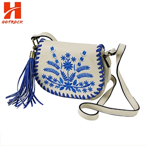 Normal popular Embroidered Square Shoulder Bags PU leather crossbody bags