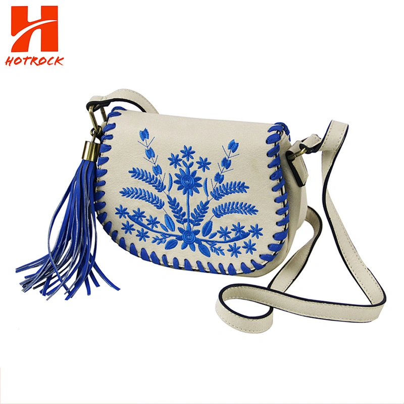 Normal popular Embroidered Square Shoulder Bags PU leather crossbody bags