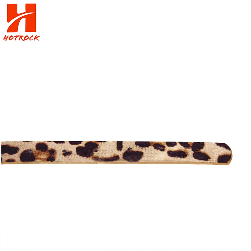 Womens Textured Animal Print Leather Durable Belt