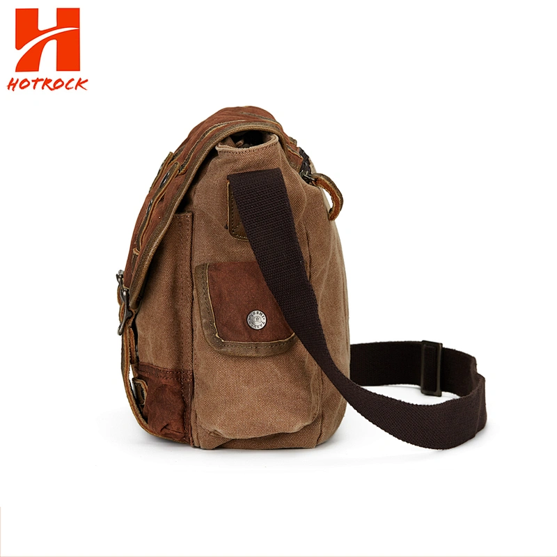 Custom laptop Vintage canvas shoulder bag Durable men messenger bags