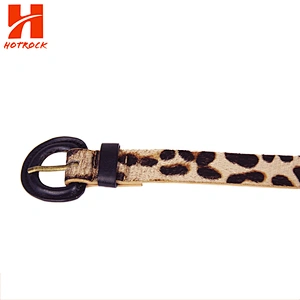 Womens Textured Animal Print Leather Durable Belt