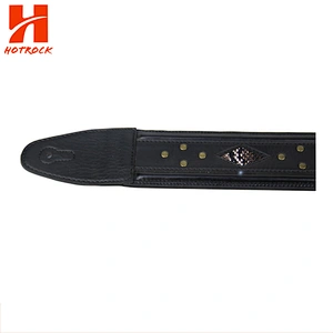 Fashionable metal stud snake skin Electric Guitar / Acoustic Guitar PU Leather Guitar Strap