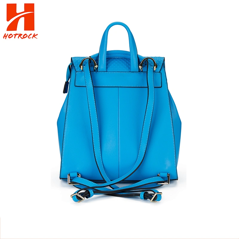 Fashion Dark Blue PU Leather Bags Mini Women Backpacks