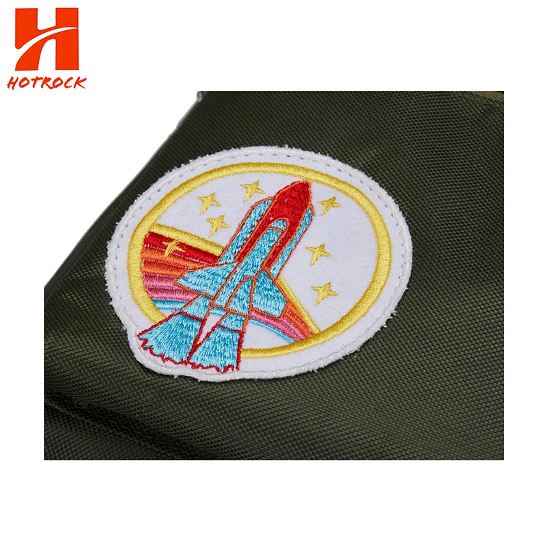 Army Green Multi Compartment Children Bags Rocket Patch School Backpacks