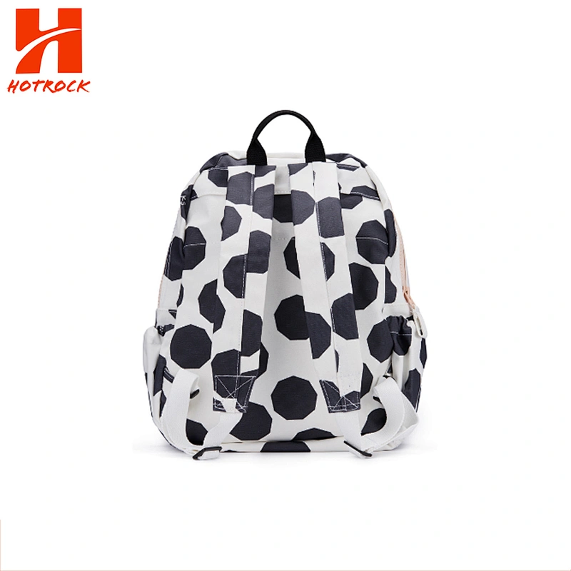 Waterproof White Fabric Backpacks Football Print School Bags For Children