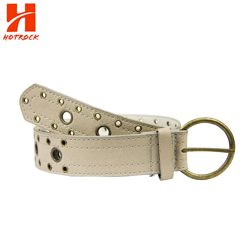 Wholesale Three Row Grommet Leather Belts 2019 Latest Accessory