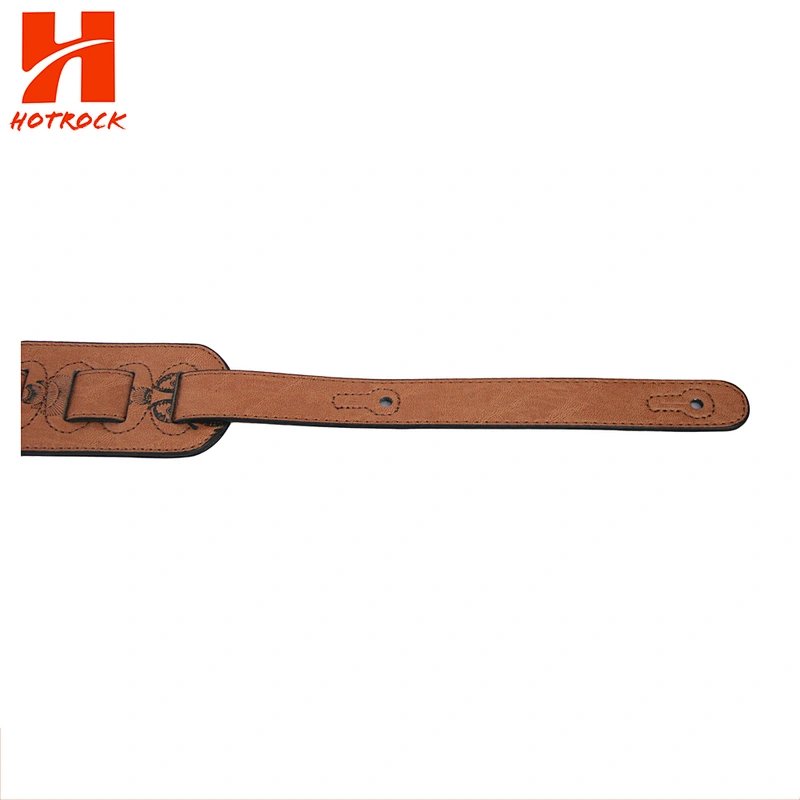Classic emboss printing Guitar accessories  PU Leather Guitar Strap