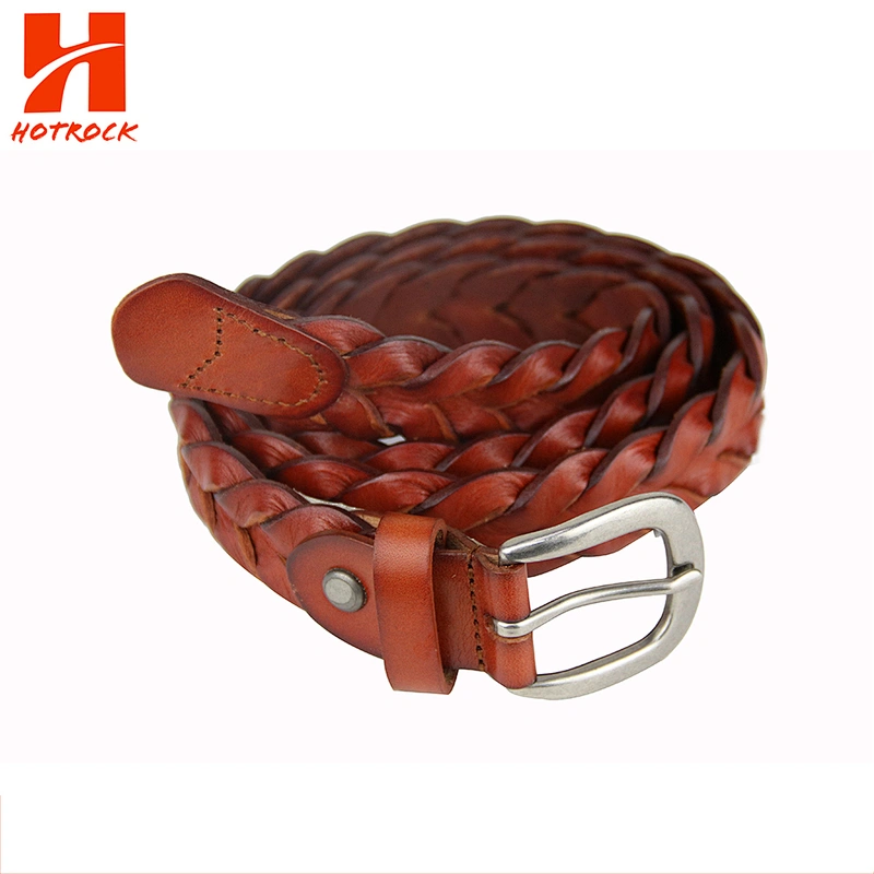 OEM women Belt knitted ladies PU leather belts