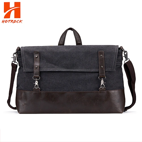 Pu Leather and Canvas Messenger Bag Men Shoulder Bags