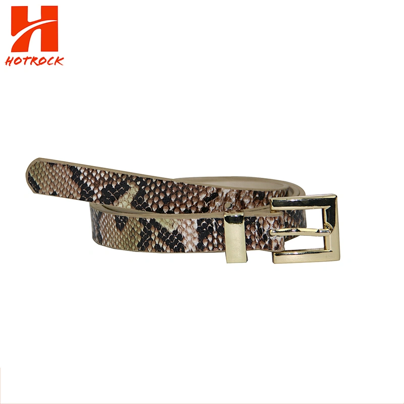 Popular ladies Belt serpentine pattern women PU leather belts
