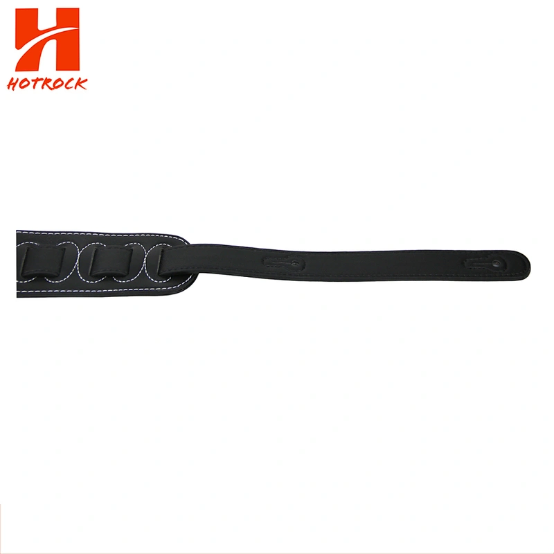 Black Design With Elastic Guitar Strap