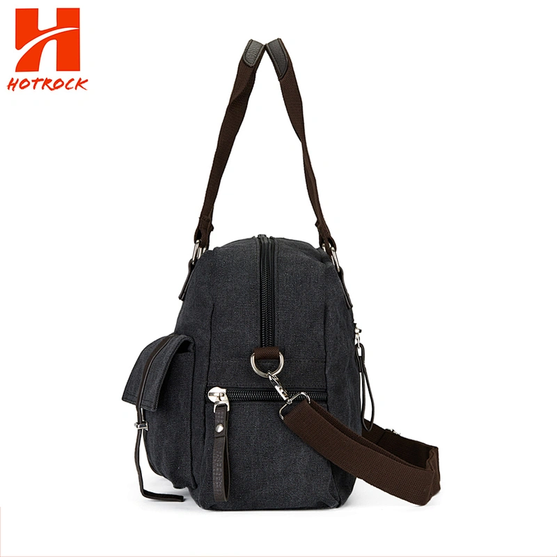 Men Designer Customized Vintage Solid Color Multi-function Canvas Handbags