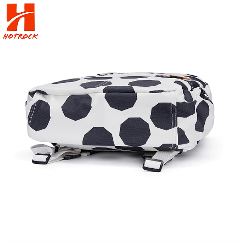 Waterproof White Fabric Backpacks Football Print School Bags For Children