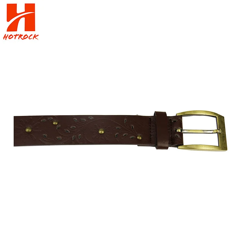 Fashion Women Studded Belt Wholesale Hollow Laser Rivet PU Leather Belts