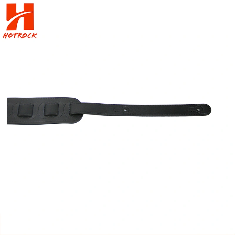 Hot sale emboss pattern with metal flower decoration  PU Leather Guitar Strap