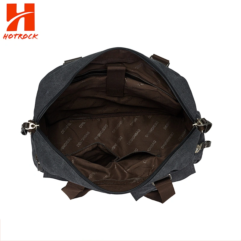 Men Designer Customized Vintage Solid Color Multi-function Canvas Handbags