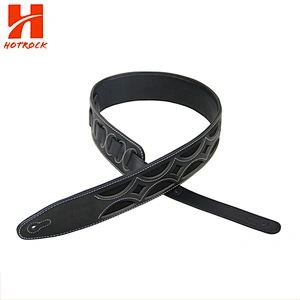Black Design With Elastic Guitar Strap