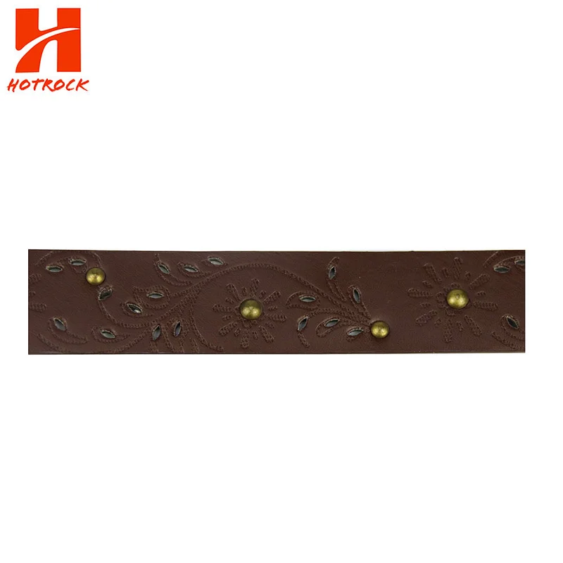 Fashion Women Studded Belt Wholesale Hollow Laser Rivet PU Leather Belts