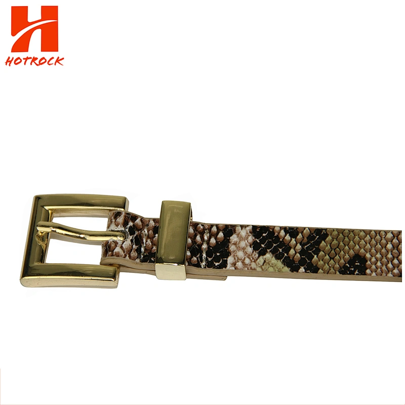Popular ladies Belt serpentine pattern women PU leather belts