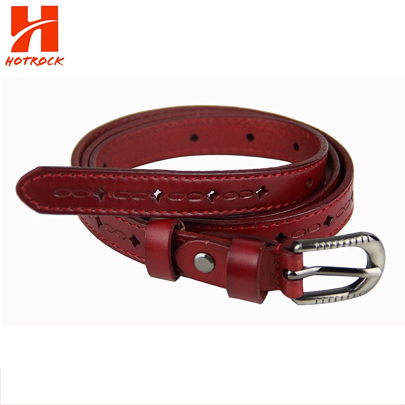 New design women Belt embossed pattern ladies PU leather belts
