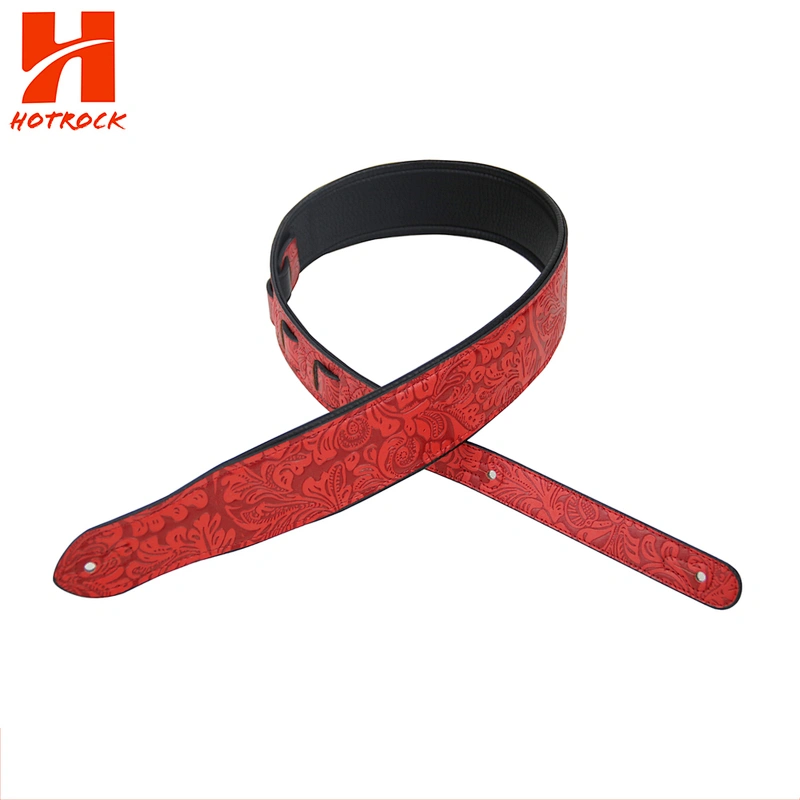 Adjustable Guitar accessories with printing PU Leather Guitar Strap