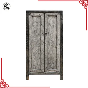 beijing chinese antique distressed shabby chic old door bedroom wardrobe furniture
