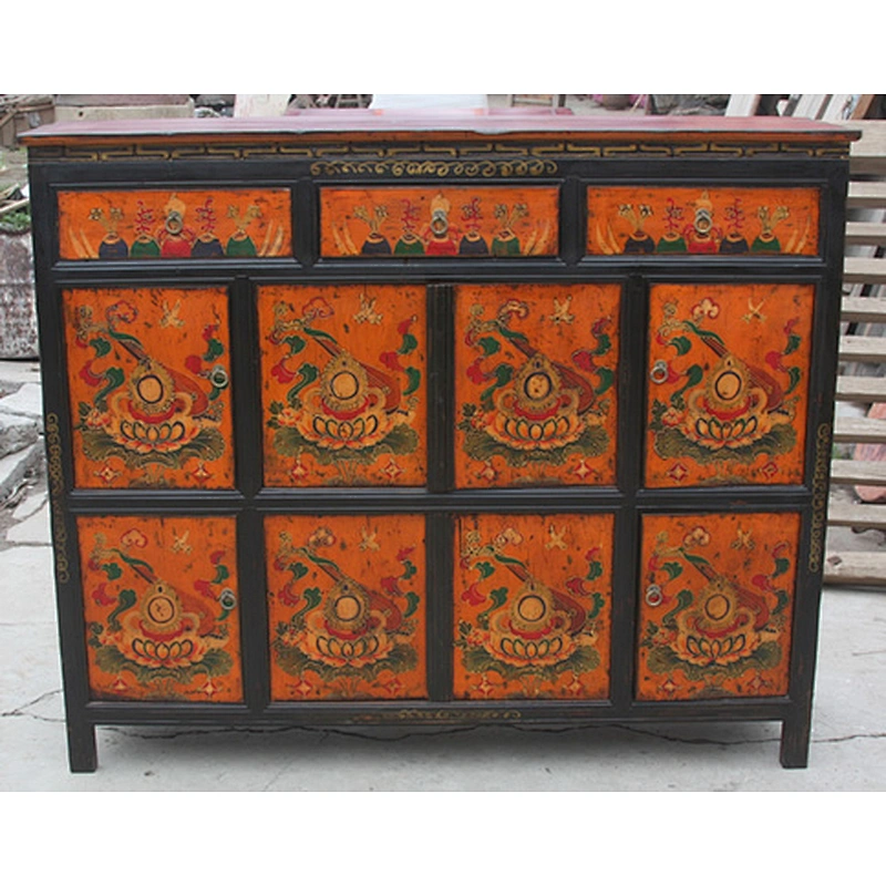 chinese antique painted Mongolian cabinet