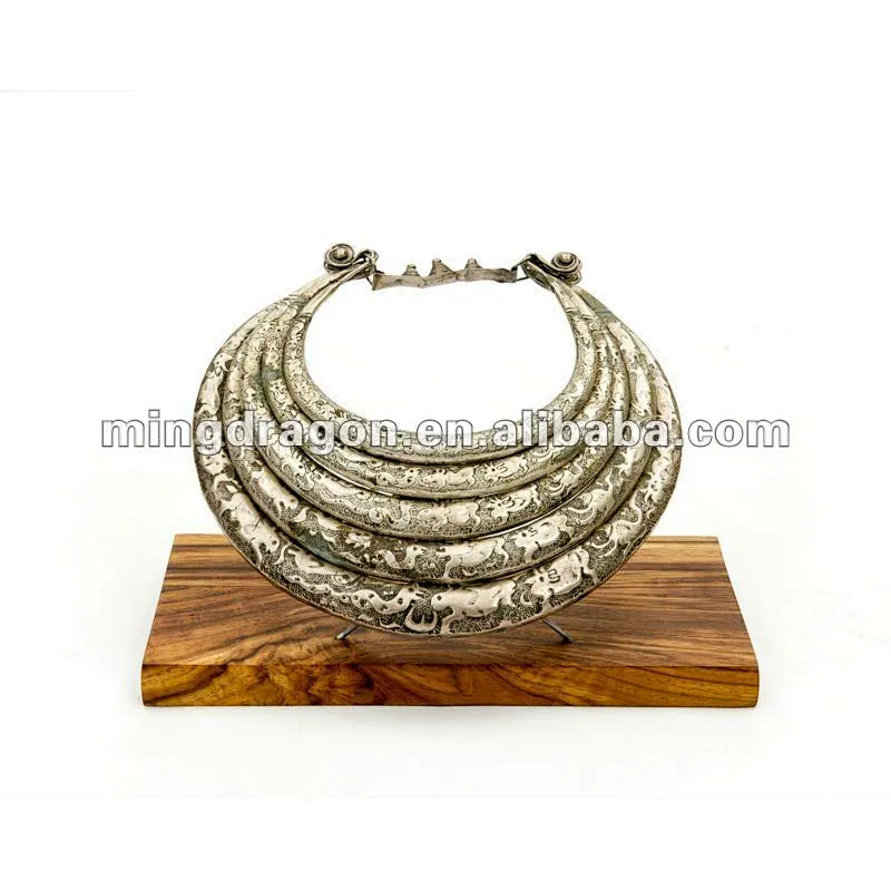 Chinese antique tibetan silver necklace