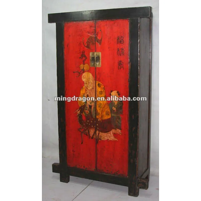 chinese antique painted big cabinet