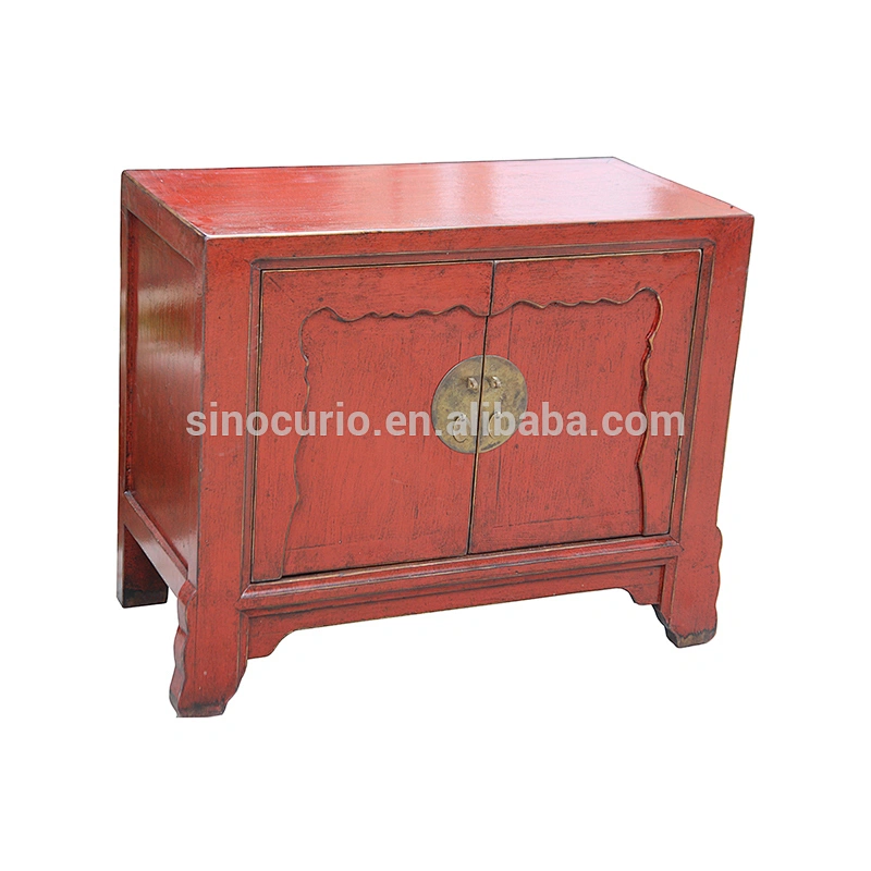 asian antique hot sale two door solid wood living room cabinet