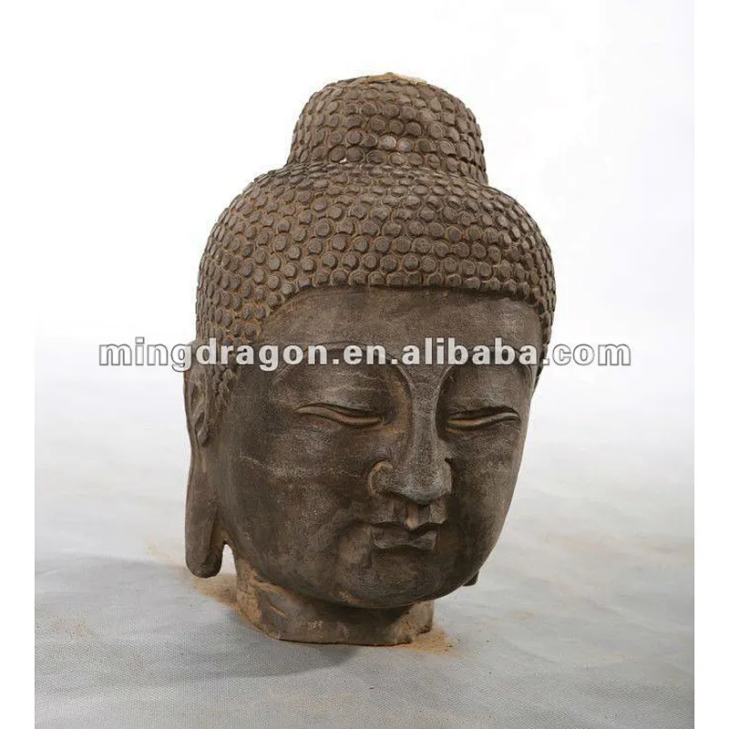 Chinese antique stone buddha head statue