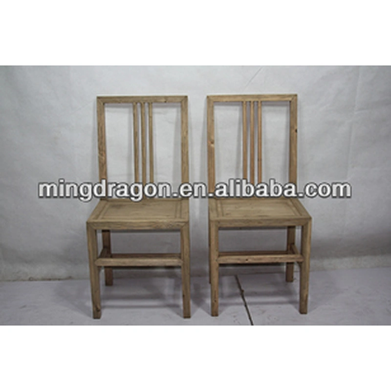 Chinese antique solid elm wood natural polish dinning chair