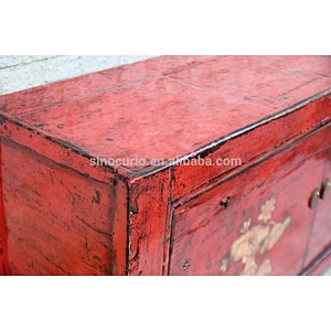 Antique Reproduction Chinese Hand Painting Furniture Mongolia cabinet