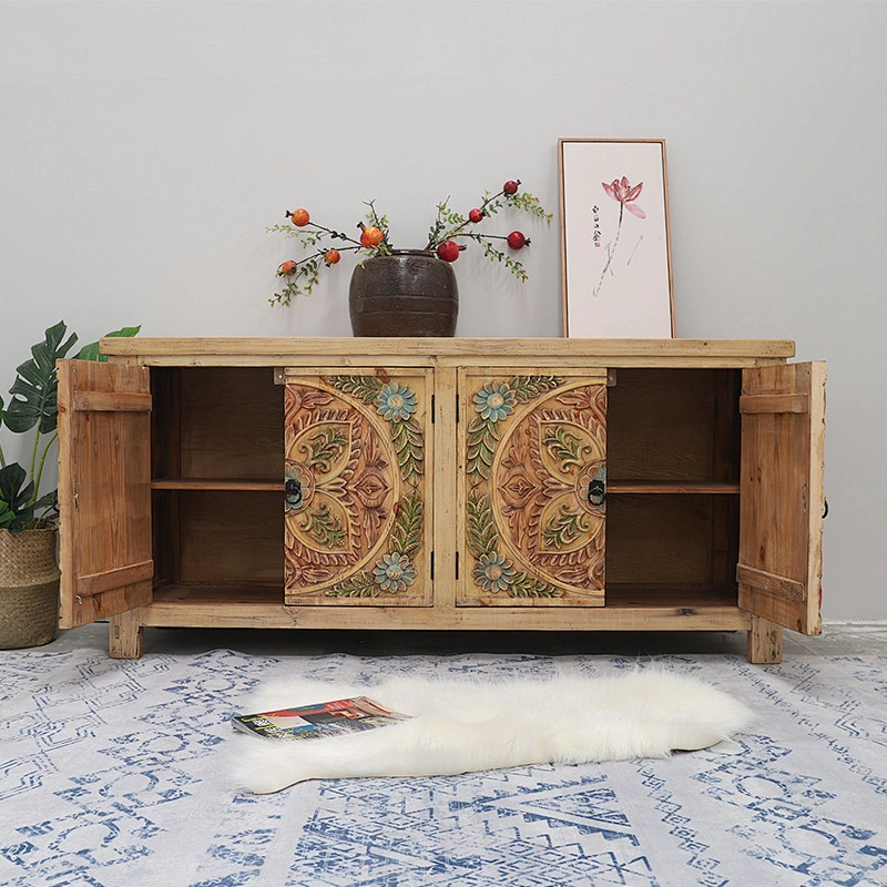 Reclaimed elm natural wood rustic furniture solid wood customized living room furniture