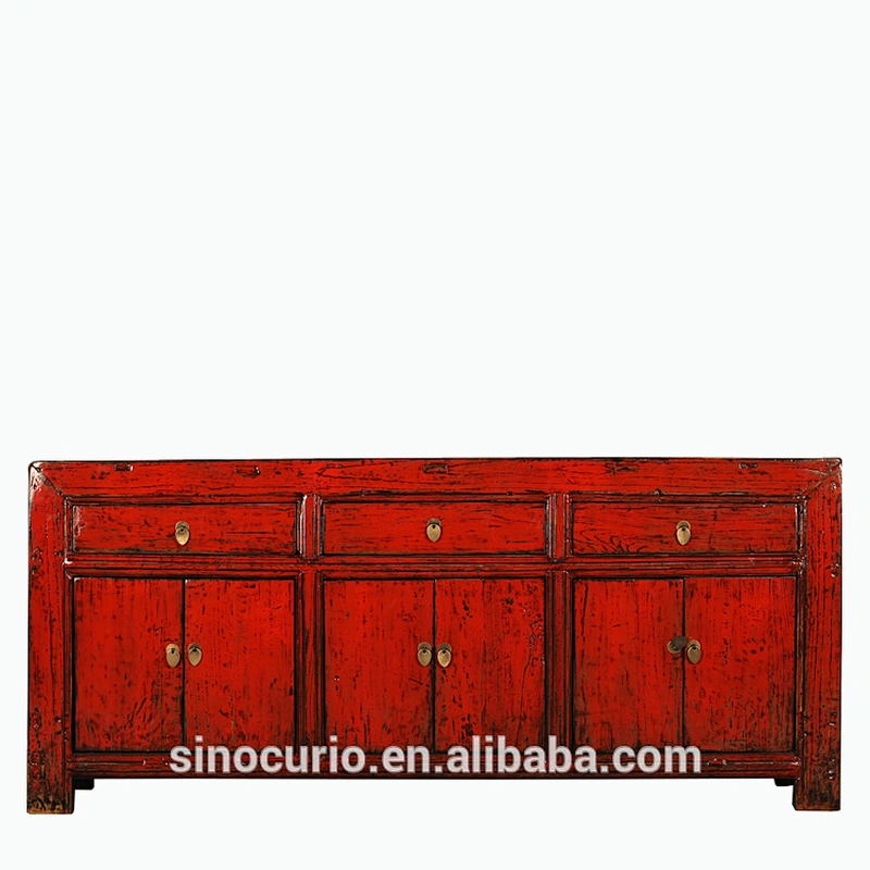 Antique reproduction recycle wood chinese sideboard