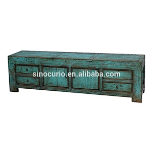 Chinese antique old vintage style solid wood shining TV stands and cabinets