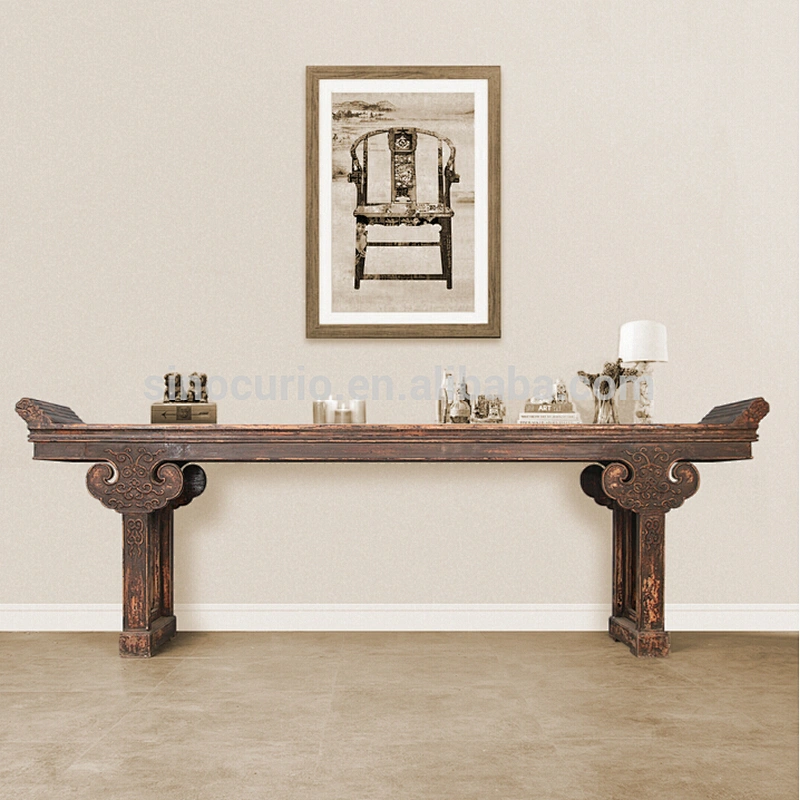 Chinese Antique Carved Ming style Wood Altar Table