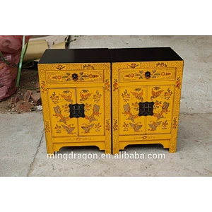 Chinese antique furniture solid wood two door drawing bedside cabinet