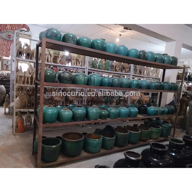 Chinese antique real old green ceramic pot