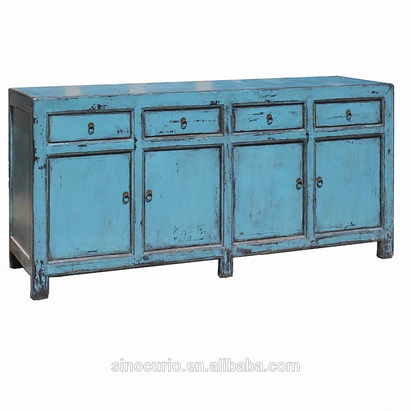 Chinese antique blue sideboard furniture beijing solid wood furniture