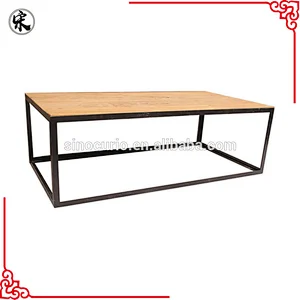 vintage industrial style furniture- antique coffee table with iron leg Beijing
