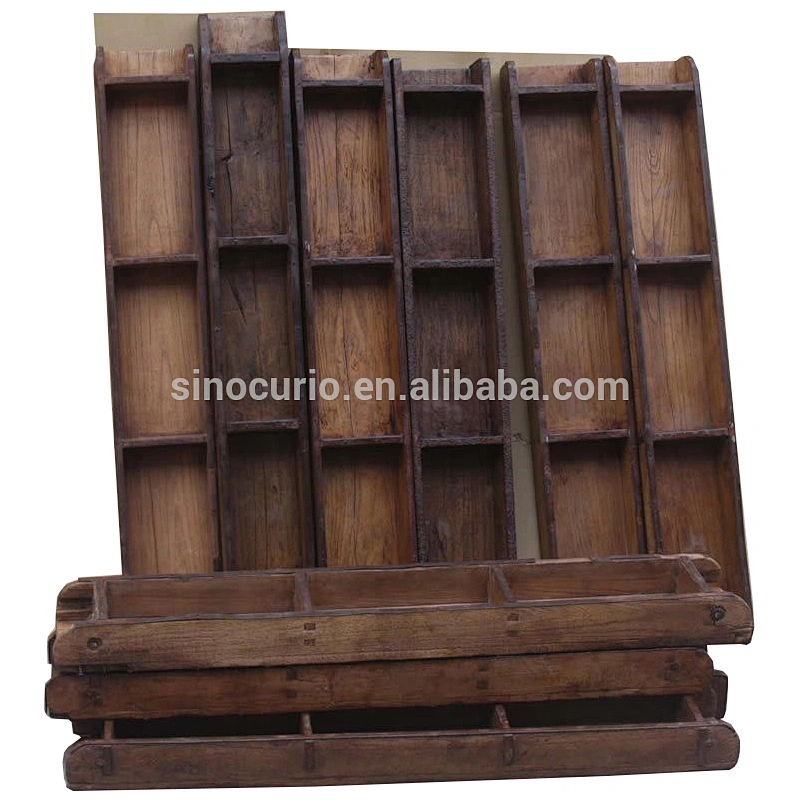 Chinese antique wood craft vintage rustic woode brick moulding