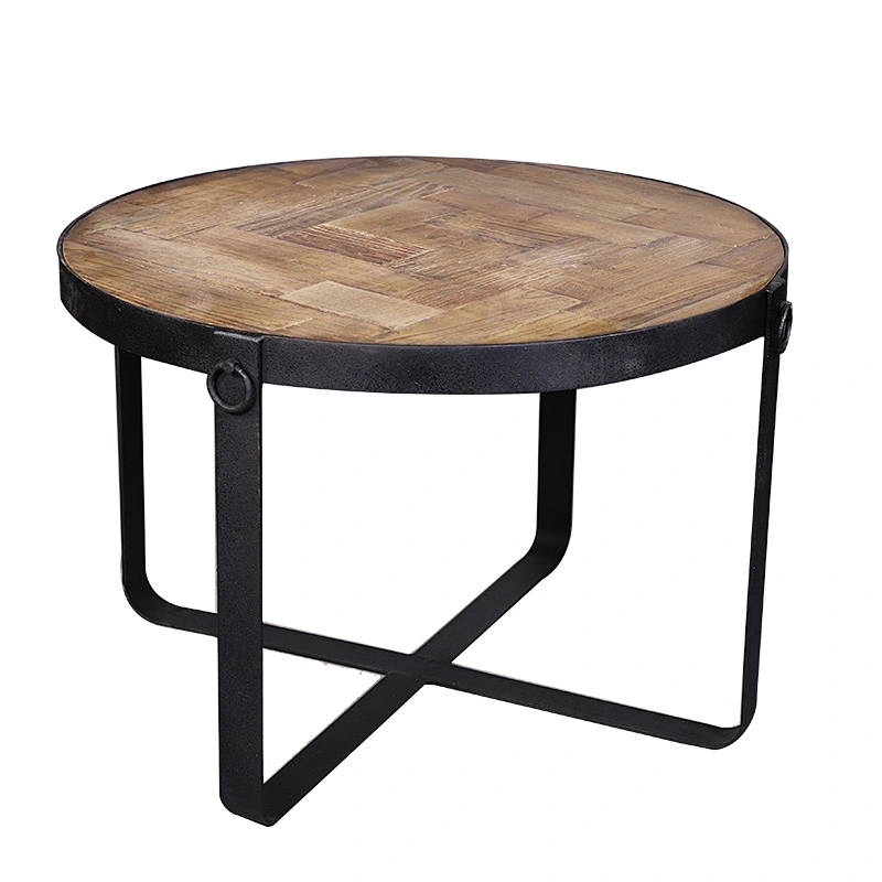 Rustic vintage antique industrial metal wooden coffee table