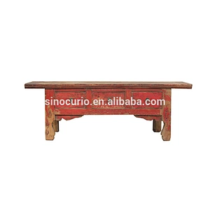 Chinese antique vintage painted coffee table with drawers in Beijing