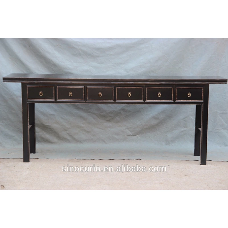 chinese antique alter table wood black console table