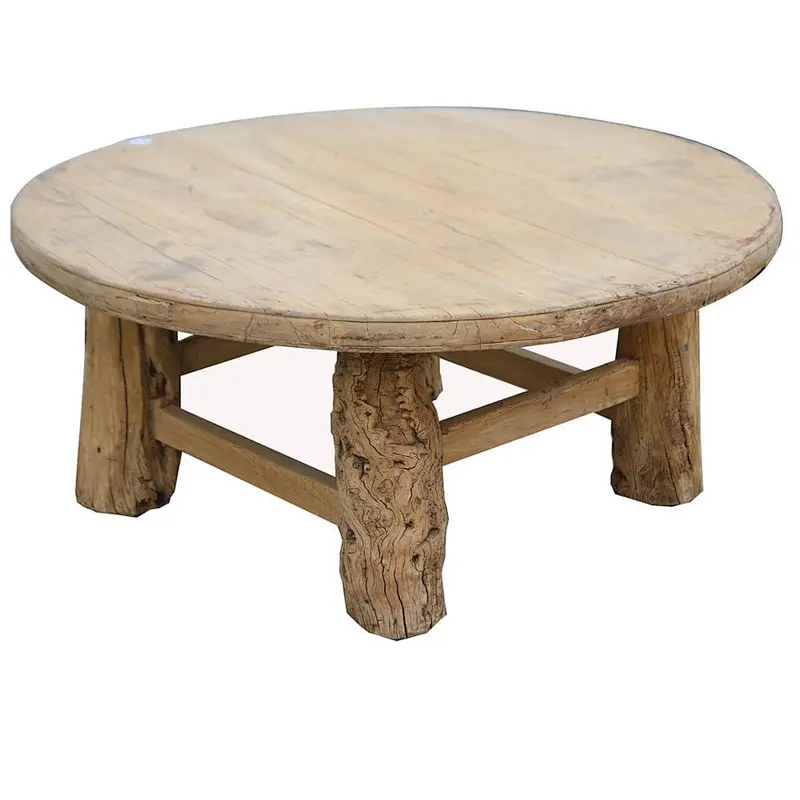 Retro hand-made custom furniture natural reclaimed wood coffee table