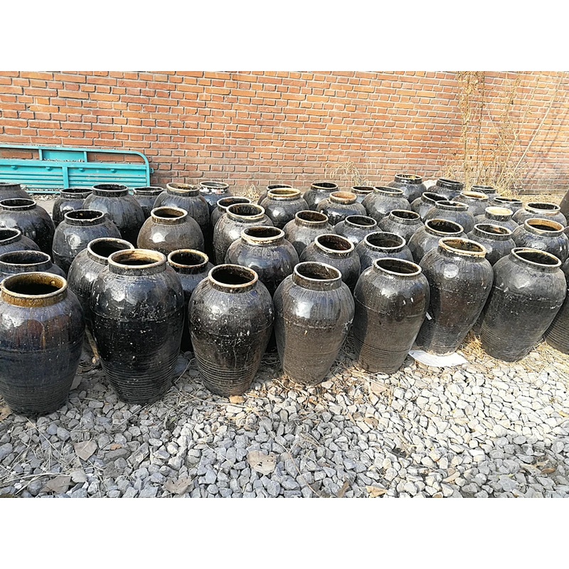 Chinese antique glossy Black Big Garden Decoration Ceramic Flower Pots