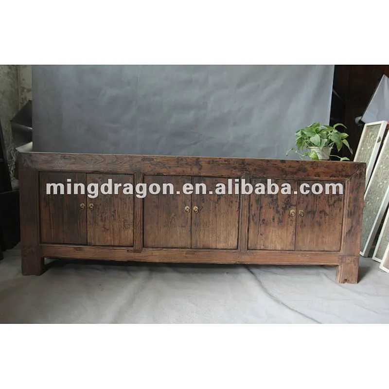 Recycled wood furniture six door cabinet antique chinese style