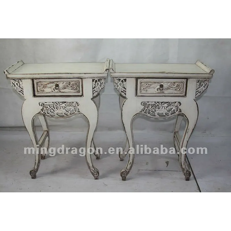 chinese antique furniture pine wood shanxi white/black/blue/red/green one drawer table