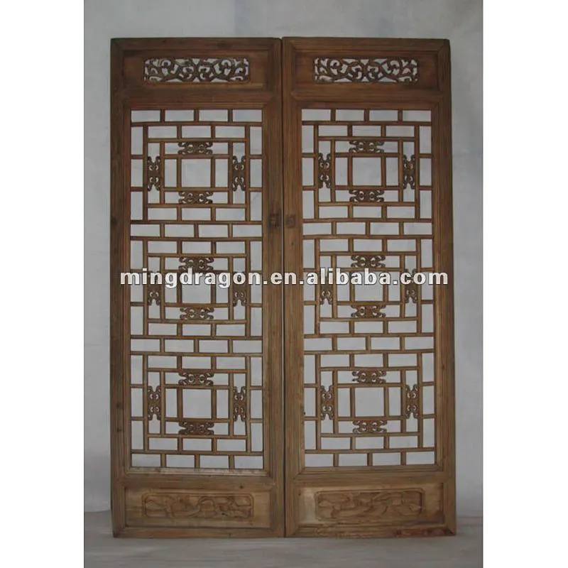 Chinese antique hand carved wood screen